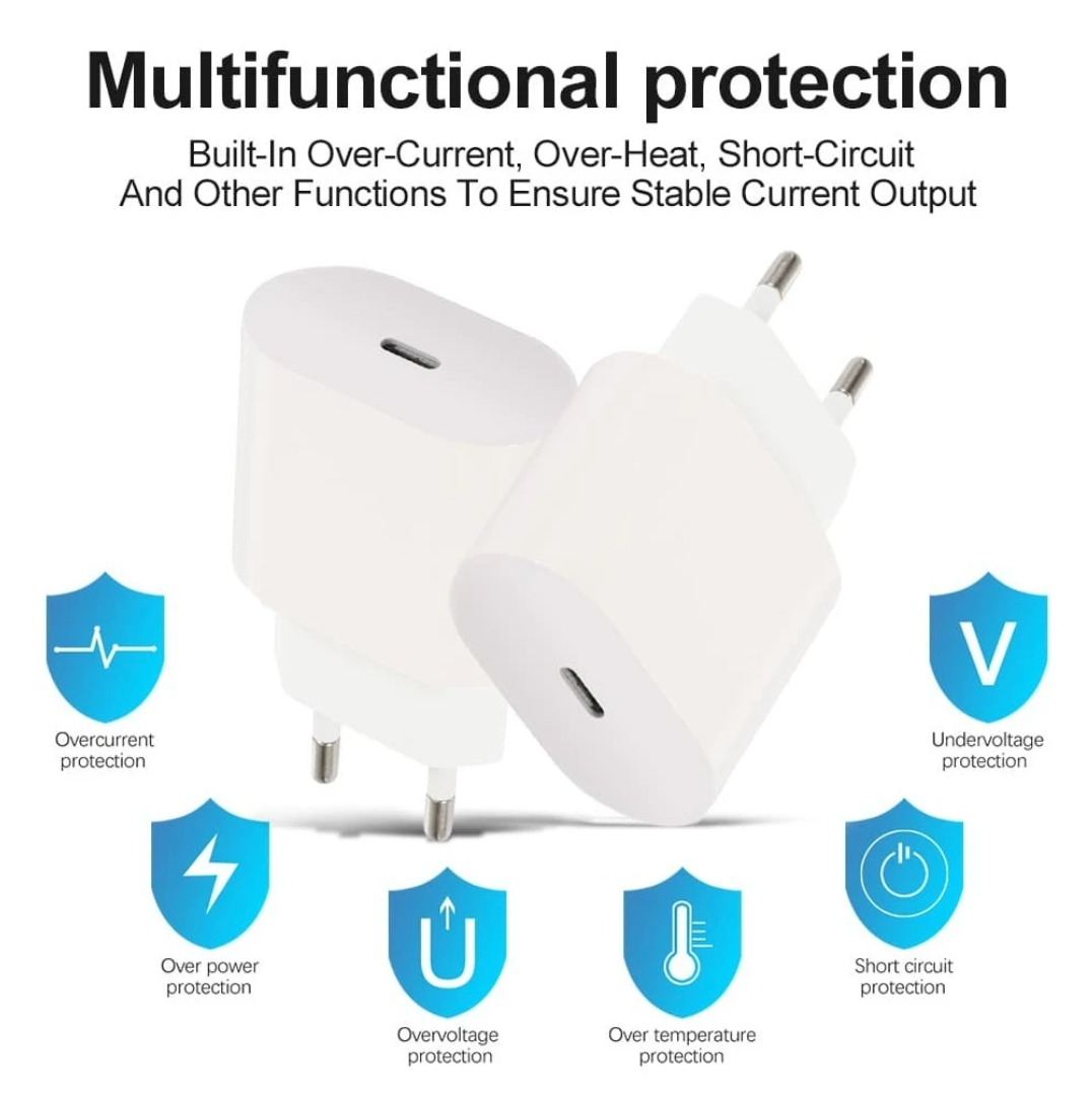 Incarcator Apple, USB Type C, 20W, Alb