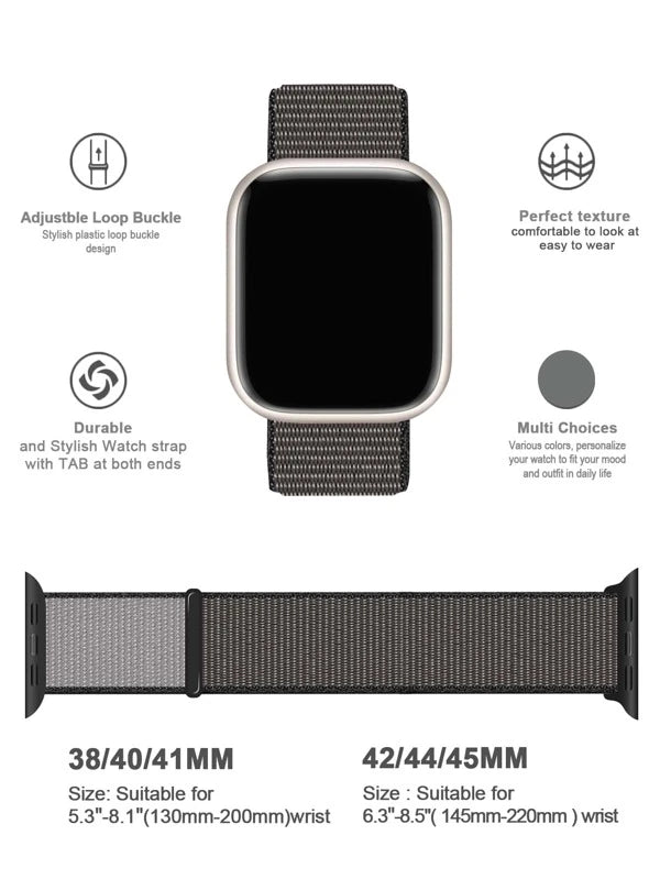 Curea Apple Watch Black Nylon