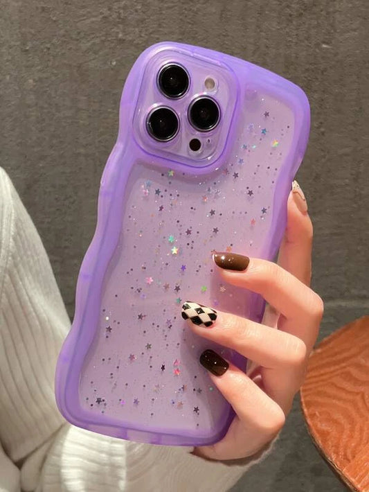 Husa iPhone Purple Wavy Glitter