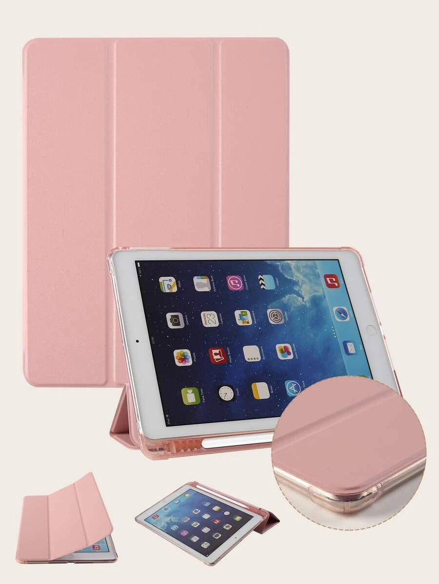 Husa iPad cu suport Pencil Flower Pink